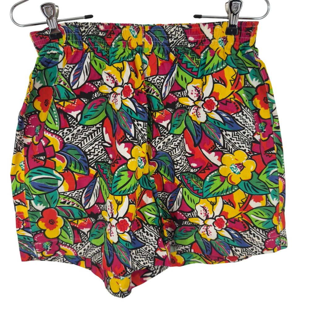 Victoria Harbor Vintage 90's Floral Tropical High Waisted Cotton Shorts Womens M